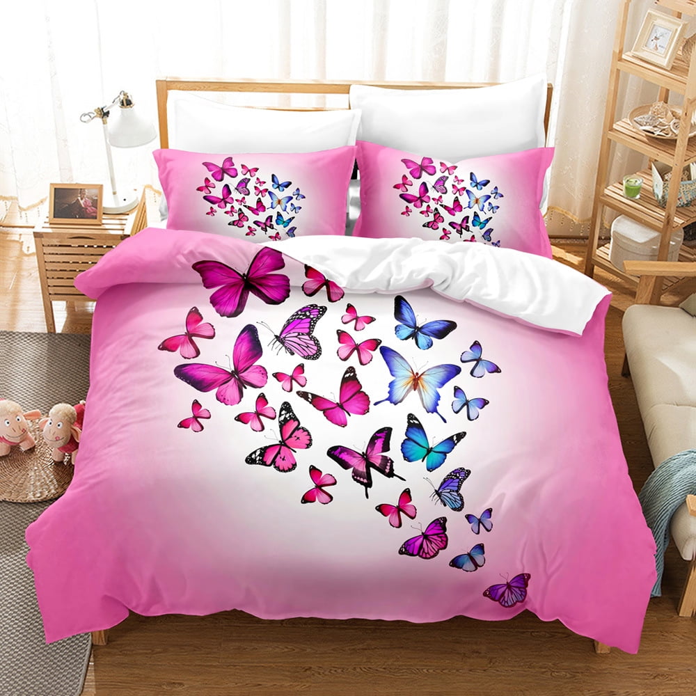 Butterfly Twin Bedding Set for Girls Teens Butterflies Bedspread Duvet