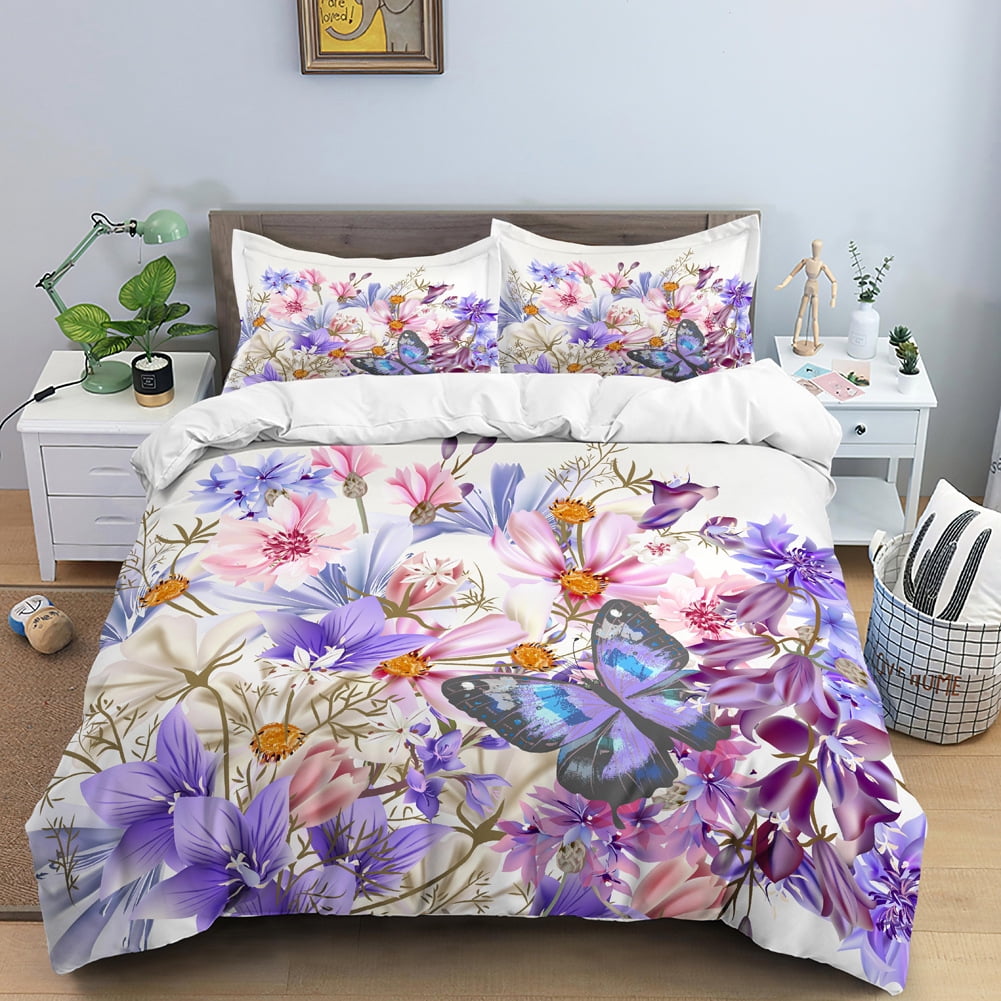Butterfly Twin Bedding Set for Girls Teens Butterflies Bedspread Duvet