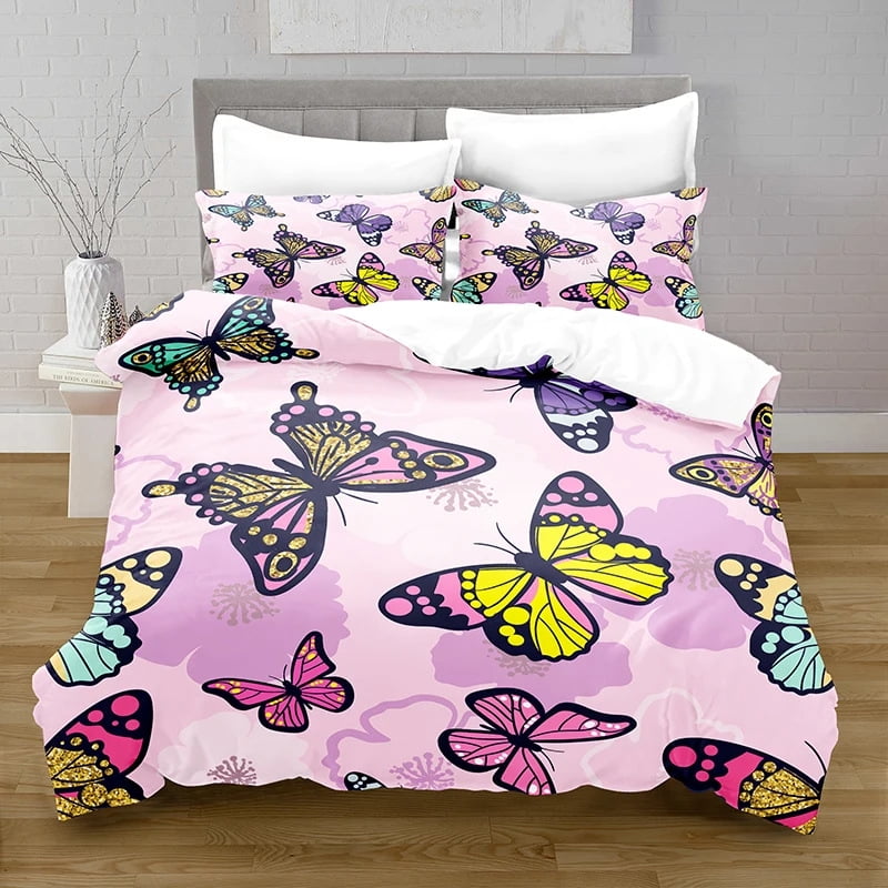 Butterfly Twin Bedding Set for Girls Teens Butterflies Bedspread Duvet