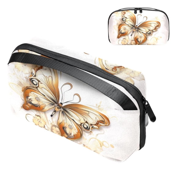 Butterfly USB Cable Organizer Charger Pouch Hard Drive Cases Oxford Cloth Digital Storage Bag 5.9x9.44x3.14 in Waterproof Electronics Accessories Case