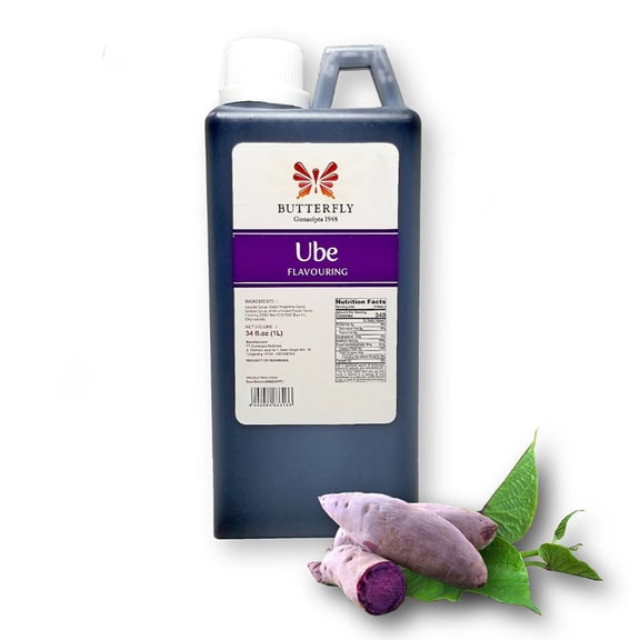 Butterfly Ube Purple Yam Flavoring Extract 1 Liter 33.8 oz. x 10 (Factory Case)