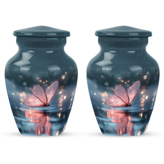 Butterfly Urn for Ashes, Cremation Keepsake Urns for Human Ashes Adult Male & Female, Small Memorial Containers, Pink Mini Ash Holder for Mom, Decorative Funeral Urns for Women ( Size:- 3 inch 4 Pcs)