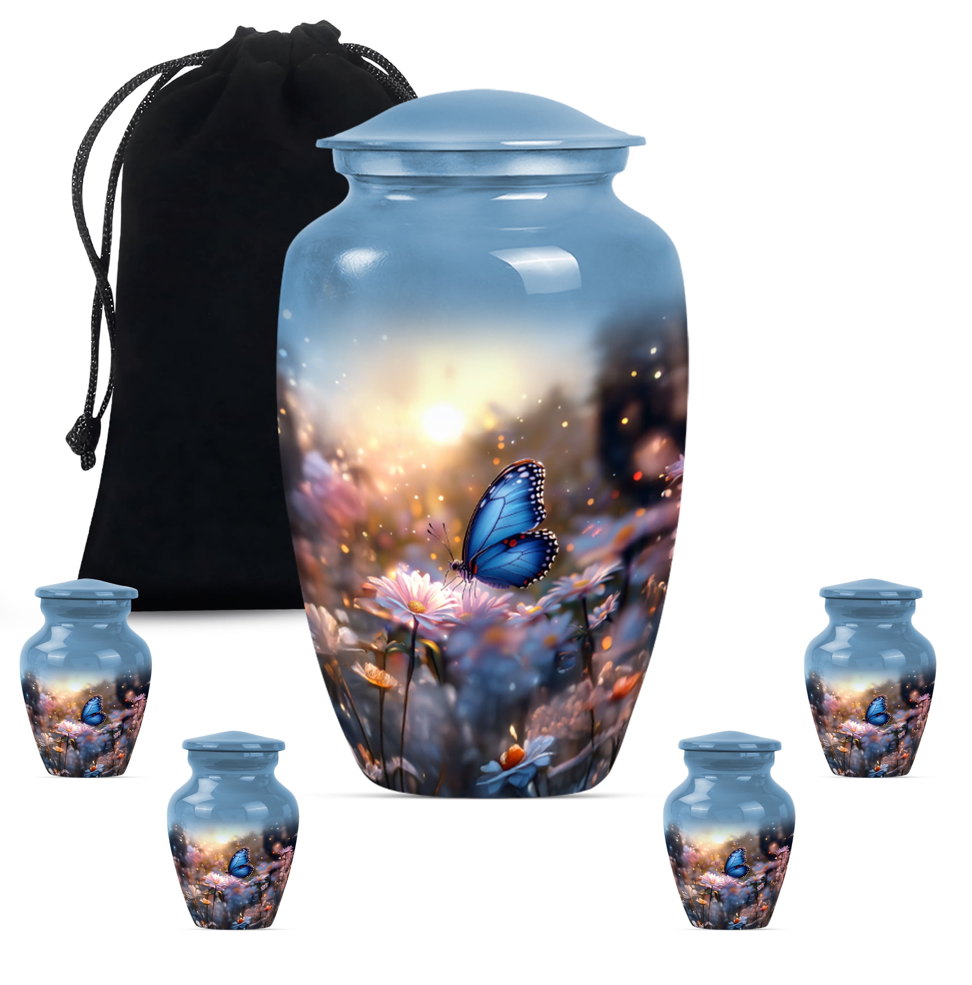 Butterfly Urn, Cremation Ashes Keepsakes, Large Cremation Urns, Urn for Ashes for Adult Male, Keepsake Urns for Human Ashes, Funeral Urns for Women (Size - 10inch 1Pcs, 3inch 4Pcs)