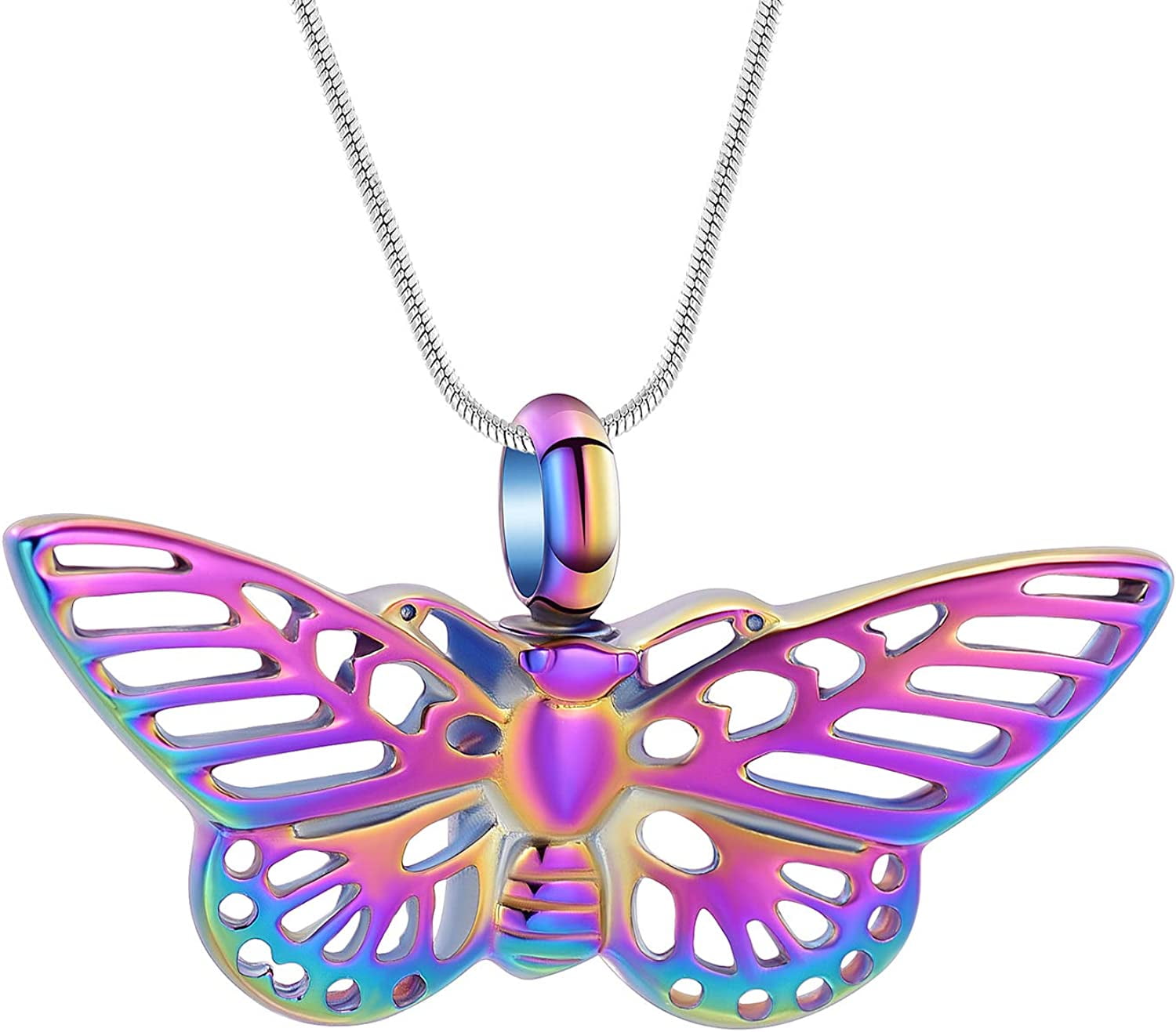 Butterfly Urn Necklace for Ashes Heart Cremation Jewelry for Women