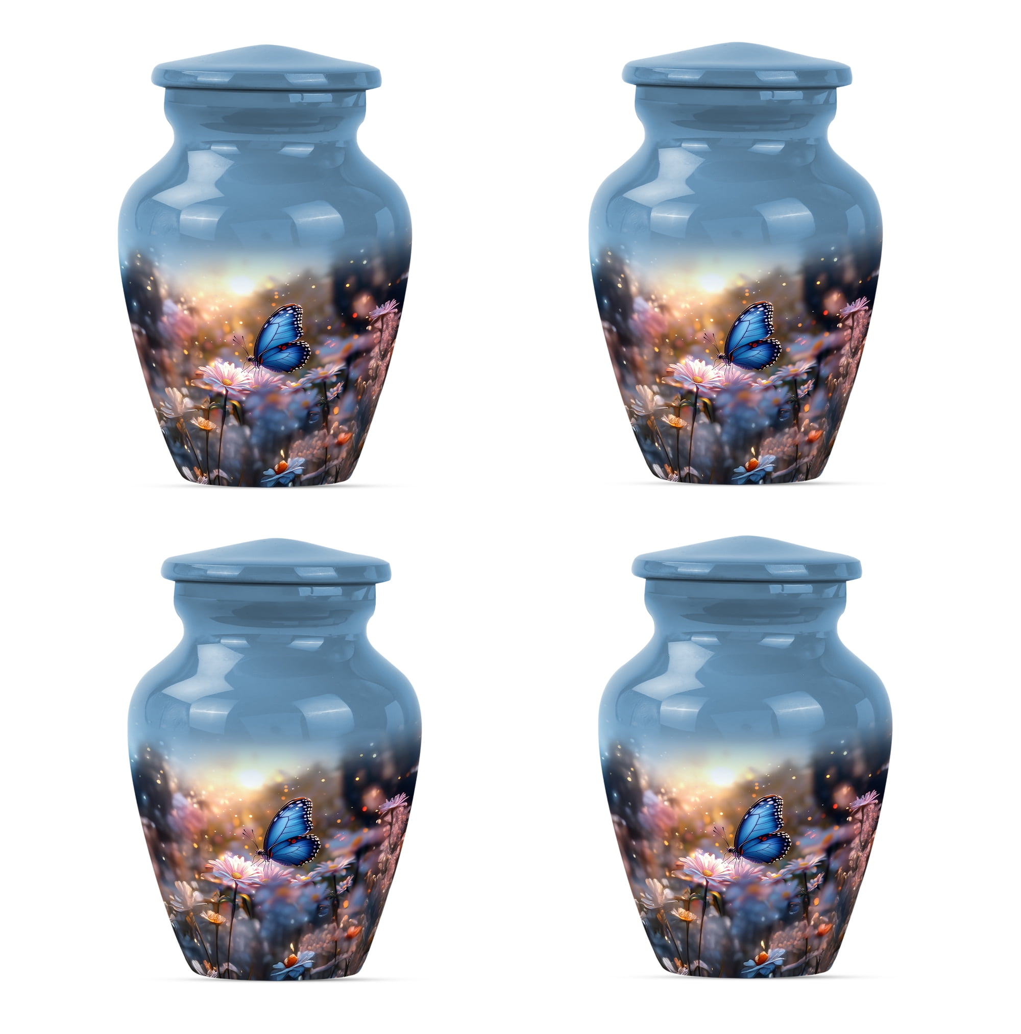 Butterfly Urn, Urn for Ashes Adult Male, Small Cremation Urns for Ashes, Small Urns Adult Male, Adult Urns for Human Ashes Women, Urn for Ashes for Women (Size - 3inch, 4 Pcs)