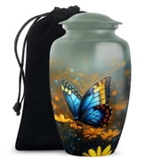 Butterfly Urn for Ashes Adult, Cremation Funeral Urn - Butterfly Theme Decorative & Memorial Sharing Urns for Ashes with Lid - 10inch, Large - 1Pcs