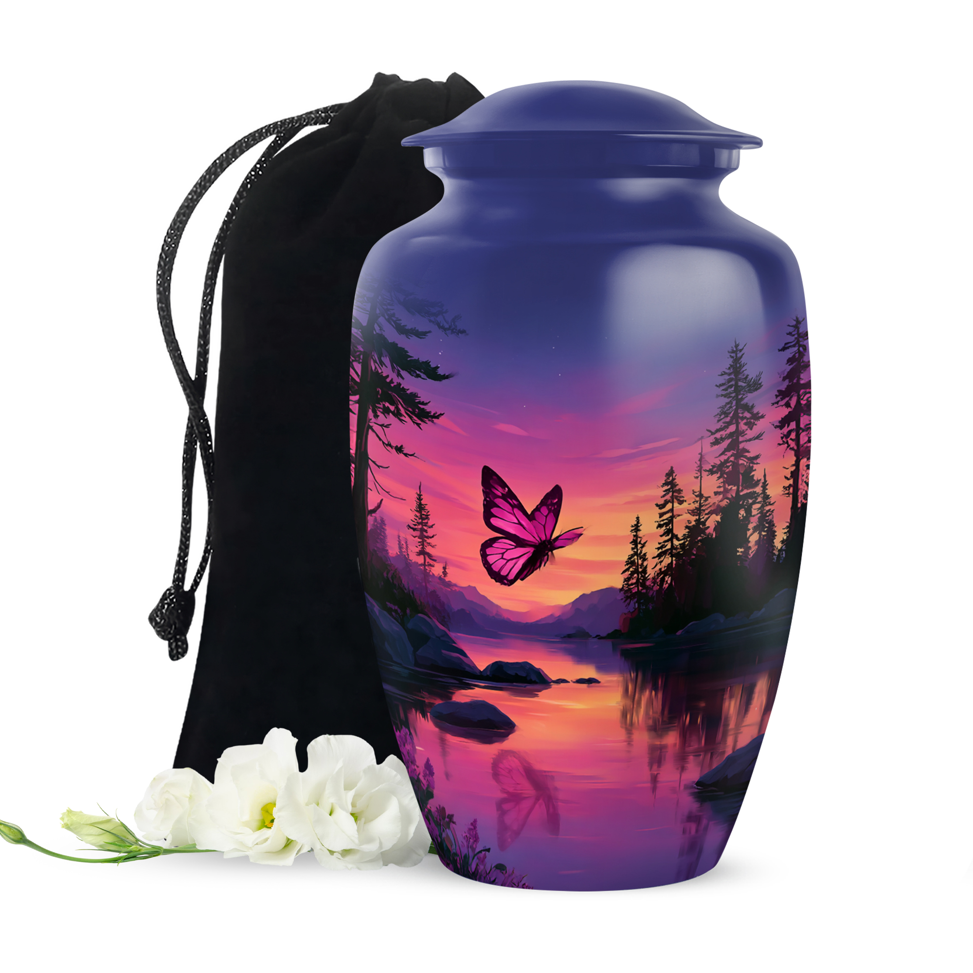 Butterfly Urns For Ashes Adult Female Mother - Adult Urns For Human Ashes Women - Blue Urn For Human Ashes Male - Large Decorative Urn For Man And Woman, 10 Inch