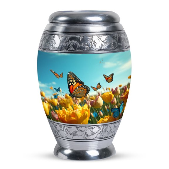 Butterfly Urns For Human Ashes Adult - Keepsake Purple Butterfly Urn On Meadow - Little Urns For Human Ashes Set - Small Urns For Human Ashes Adult Male Dad (Size -3Inch, 1Pcs)