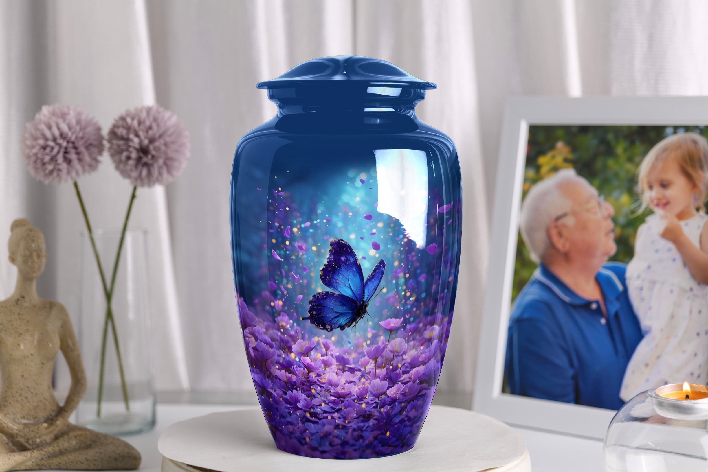 Butterfly Urns for Human Ashes, Large Urn for Ashes for Women, Funeral urns