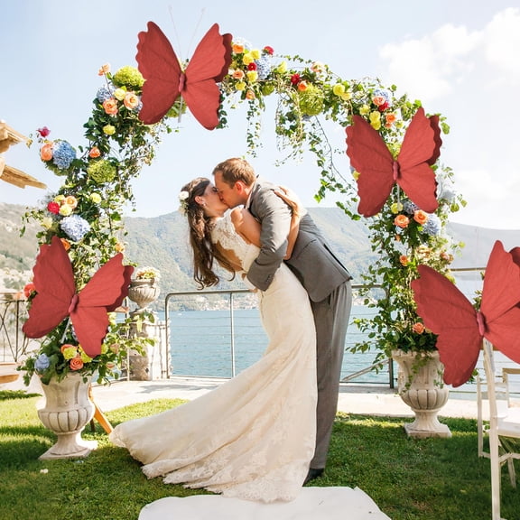 Butterfly Veils Flower Window Decoration-Butterflies Wings Removable Reusable Mural Wall Stickers for Home Room Bedroom Party Wedding Christmas Decorations Scene Arrangement