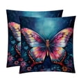thumbnail image 1 of Butterfly Velvet Throw Covers Pillow Inserts - Set of 2 Decorative Pillows with Unique Patterns for Home Decor, Couch, Bed - 16x16, 18x18, 20x20 Inches, 1 of 1