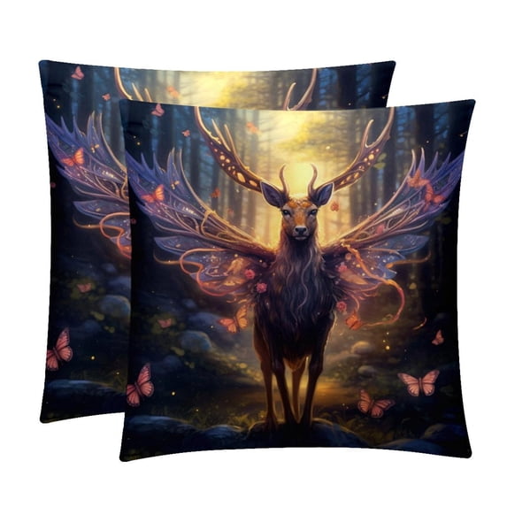 Butterfly Velvet Throw Pillow Covers Set of 2 - Sizes 16x16, 18x18, 20x20 Inches - Decorative Pillows with Unique Patterns for Various Occasions