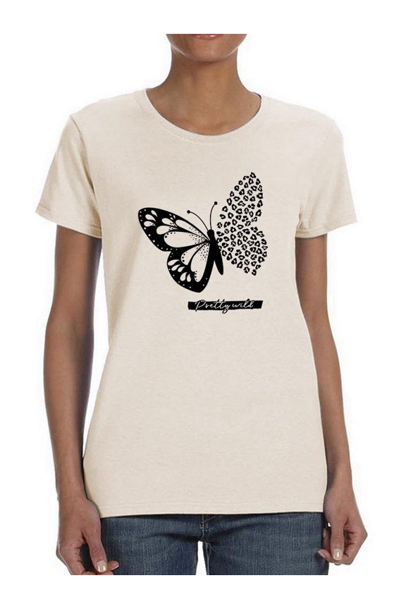 Butterfly W Leopard Print T-Shirt Women -Image by Shutterstock, Female Medium