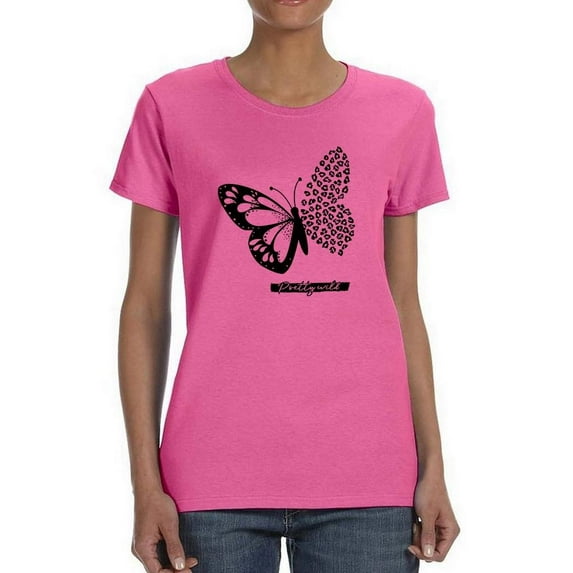 Butterfly W Leopard Print T-Shirt Women -Image by Shutterstock, Female Medium