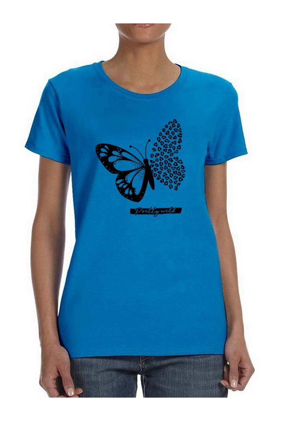 Butterfly W Leopard Print T-Shirt Women -Image by Shutterstock, Female Small