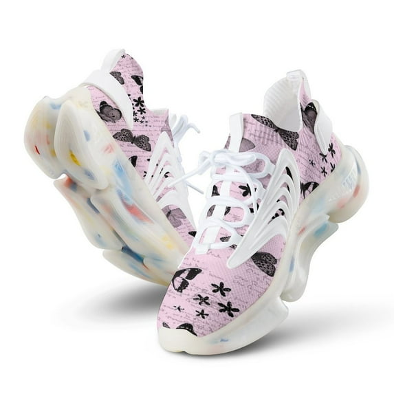 Butterfly Walking Shoes for Men Woman Lightweight Tennis Fashion Elastic Sports Shoes Cushion Basketball Shoes