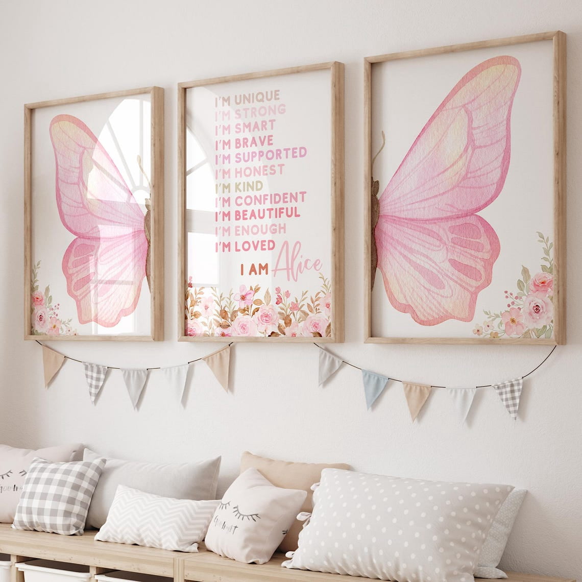 Butterfly Wall Art Print, Nursery Decor - Walmart.com