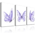 thumbnail image 1 of Butterfly Wall Art Prints Decor - Set of 3 purple room decor Poster with Framed Colorful Butterfly Wall Art Canvas Poster for Girls Bedroom Nursery Home Decor Gift (Purple), 1 of 6