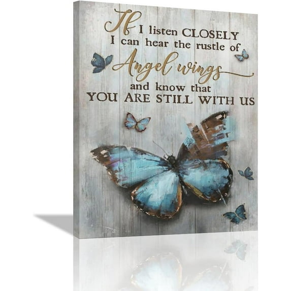Butterfly Wall Art Vintage Butterfly Pictures Wall Decor Rustic Farmhouse Butterfly Canvas Painting Prints Modern Artwork Home Decoration for Bathroom Bedroom Living Room 12"x16"
