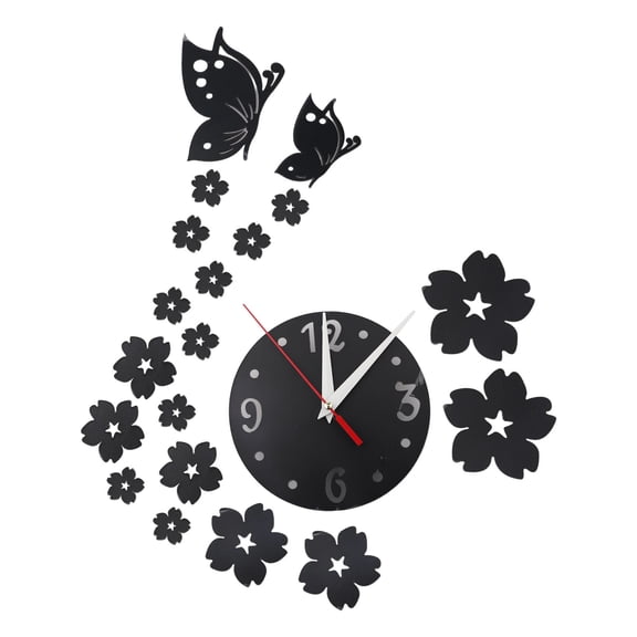 Butterfly Wall Clock Acrylicmirror Wall Clock Fashion Personality Living Room Bedroom Clock Ornament Home Decorations