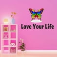 thumbnail image 1 of Butterfly Wall Decal Love Your Life Monarch Butterfly Rainbow Colored Decal Art Adorable Quote Bedroom Decoration - Size: 10 In X 6 In, 1 of 5