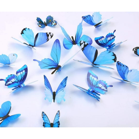 Butterfly Wall Decals, 24 Pcs 3D Butterfly Removable Mural Stickers Wall Stickers Decal Wall Decor for Home and Room Decoration