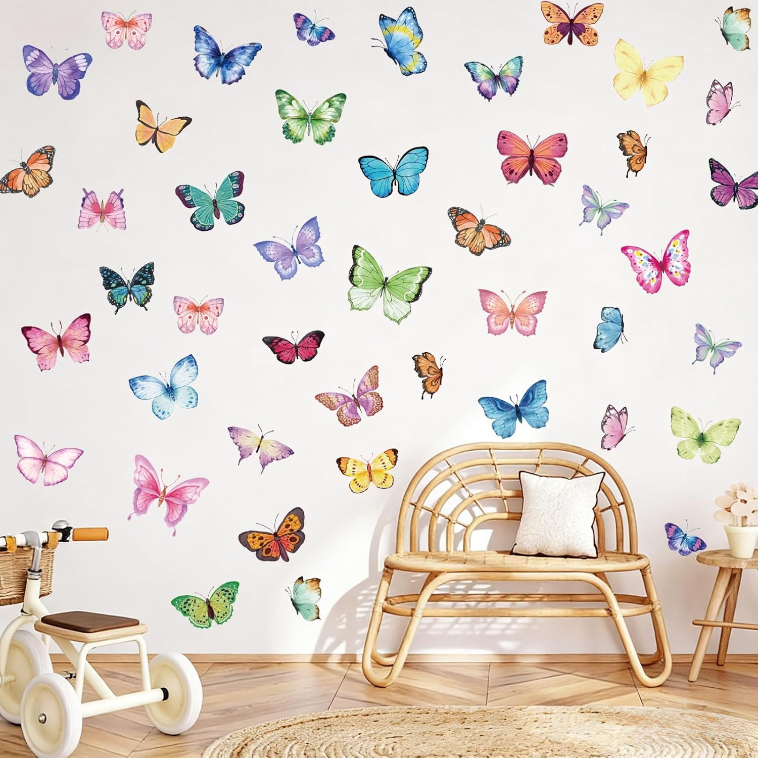 Butterfly Wall Decals, 8 Sheets Colorful Butterflies Peel and Stick ...
