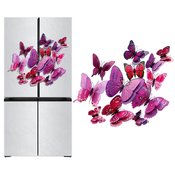 Butterfly Wall Decor 12 PCS, 3D Butterflies Stickers for Party Decorations with Magnets(purple, 12)