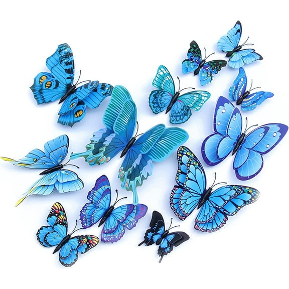Butterfly Wall Decor 24/48 PCS, 3D Butterflies Stickers for Party Decorations with Magnets