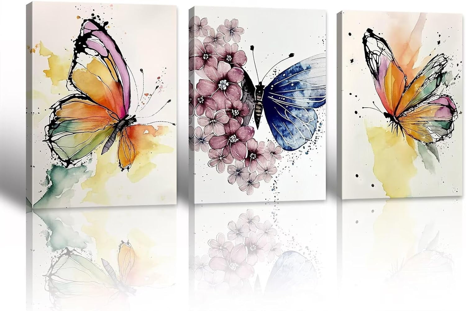 Butterfly Wall Decor Colorful Butterfly Canvas Wall Art for Girls
