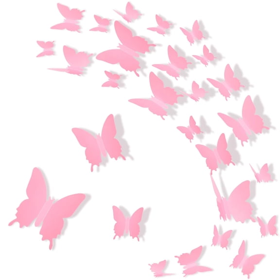Butterfly Wall Decor DIY 3D Mirror Butterfly Stickers Removable Decals Crafts for Birthday Party Bedroom School Bathroom Living Room Decor
