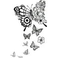 thumbnail image 1 of Butterfly Wall Stickers with Black Flower Wall Decals Creative Flower Insect Stickers and Murals, 1 of 9