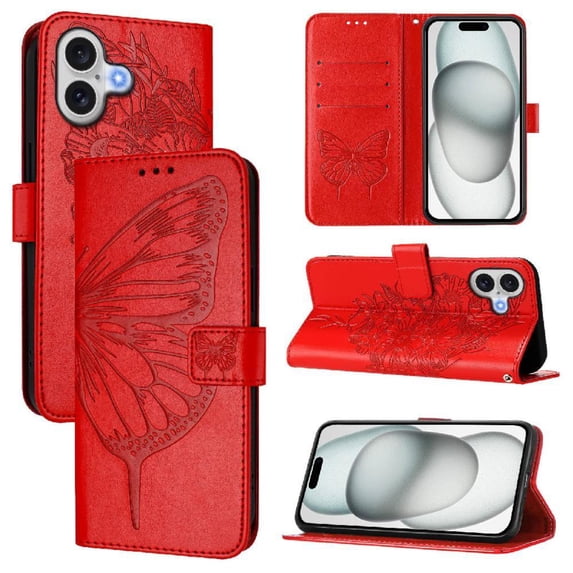 Butterfly Wallet Case for iPhone 17 with Card Slots & Stand ...