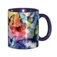 thumbnail image 1 of Butterfly Watercolor Coffee Mug Fun Custom Ceramic Mugs 11oz Navy Blue, 1 of 5