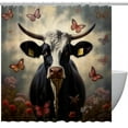 thumbnail image 1 of Butterfly Waterproof Printed Shower Curtain with Hooks - Bathroom Decoration, Bathroom Curtains, Bathroom Curtain, 1 of 6