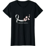 Butterfly White Ribbon Lung Cancer Awareness T-Shirt