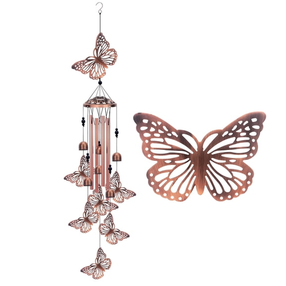 Butterfly Wind Chimes for Outside, Metal Windchimes Outdoors for Women Men, Gifts for Home Garden Patio Yard Decor