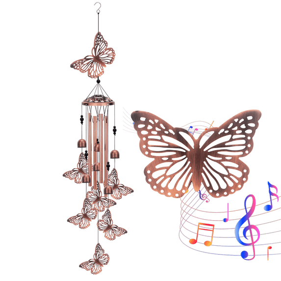 KEYAHAPPY Wind Chimes for Outside, Windchimes Outdoors for Garden Decor, Memorial Wind Chimes for Home Garden Patio Yard Decorations Outdoor, Butterfly