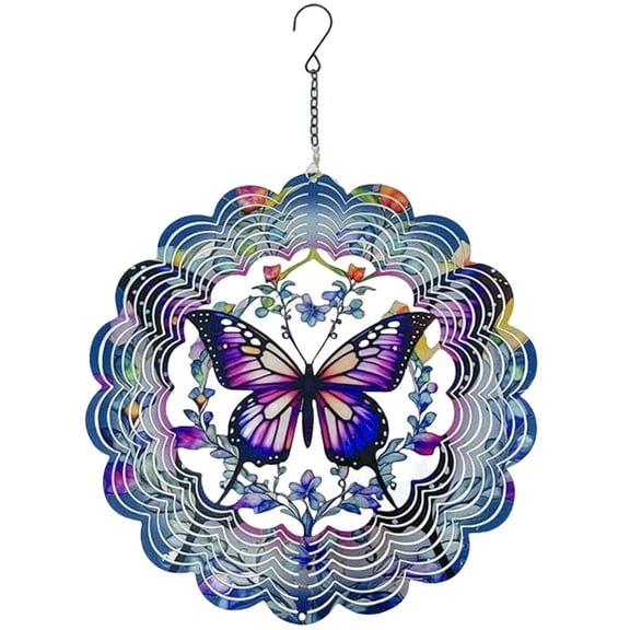 Youersen Butterfly Wind Spinner, 12-inch 3D Wind Sculpture for Outdoor Butterfly Decorations, Perfect Birthday Gift for Women Who Love Gardening