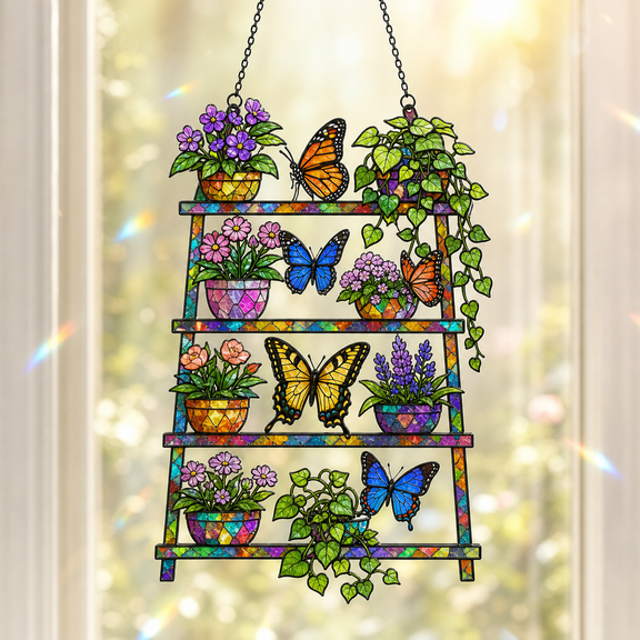 Butterfly Window Ornament Holographic Acrylic Rainbow Shelf Sun Catcher Gift