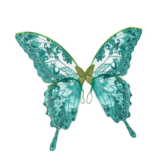 Butterfly Wing Costume Prop with Glitter Center Body Fairy Wing Accessory for Halloween Party Dress Up Photoshoot and Festive Cosplay Outfit