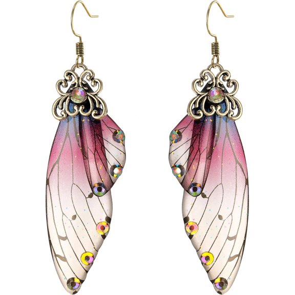 Butterfly Wing Hook Earrings Elegant Crystal Insect Dragonfly Drop Dangle Earrings For Women Jewelry[Z1]
