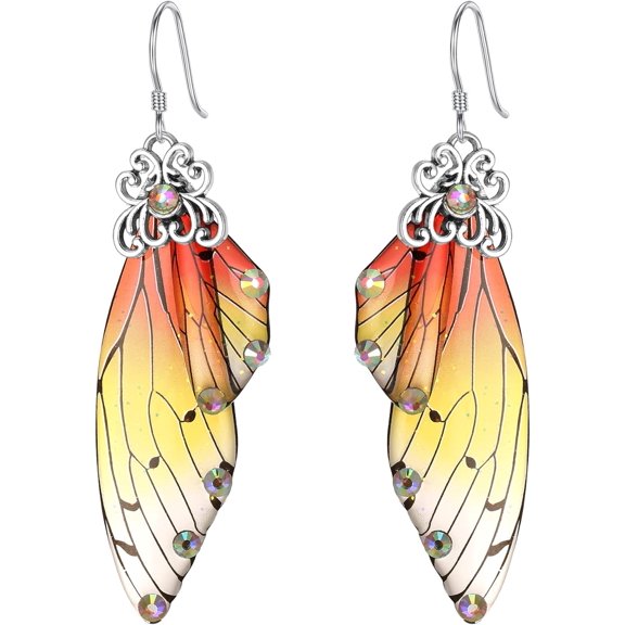 Butterfly Wing Hook Earrings Elegant Crystal Insect Dragonfly Drop Dangle Earrings For Women Jewelry[Z1]