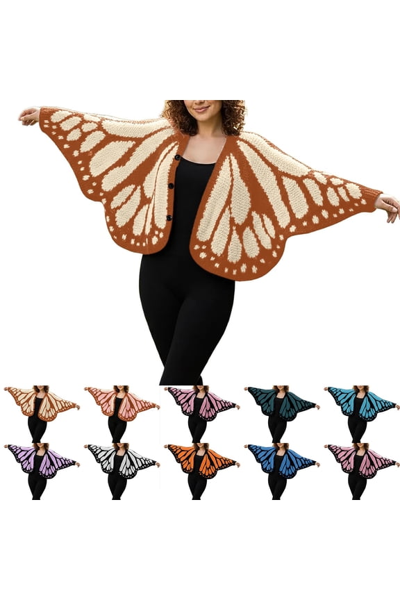 Butterfly Wing Knit Openwork Shawl for Women Lightweight Decorative Wrap