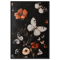 Butterfly Wing Patterns Canvas Chic Floral Art by Art Remedy, Black Frame, 10 x 15