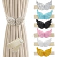 Butterfly Wing Shaped Curtain Tie Backs, 2Pack with Adjustable Elastic ...