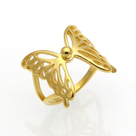 Butterfly Wings Hollow Ring 316L Stainless Steel Jewelry
