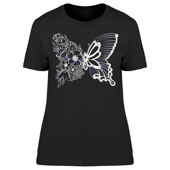 Butterfly With A Wing Of Flowers T-Shirt Women -Image by Shutterstock, Female XX-Large