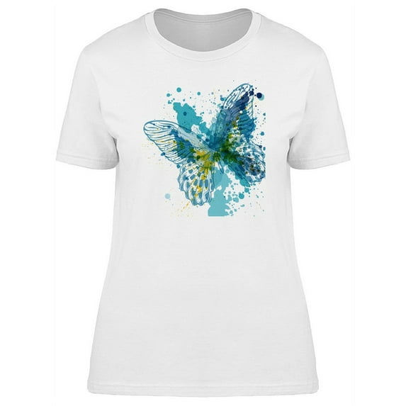 Butterfly With Paint Blots T-Shirt Women -Image by Shutterstock, Female Small