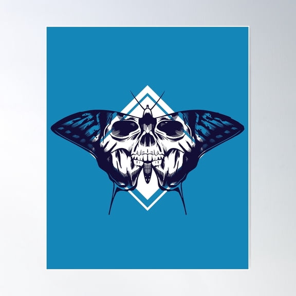 Butterfly With Skull Mystical Poster Wall Art, Modern Wall Decor For Living Room Bedroom, 16x24 UNFRAMED